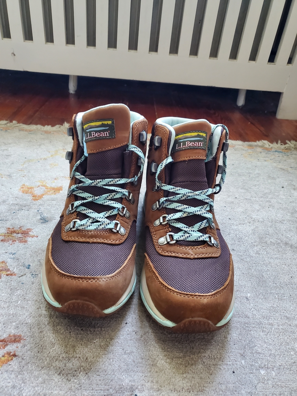 L.L. Bean Women's 10 Brown and Teal Classic Hiking Boots